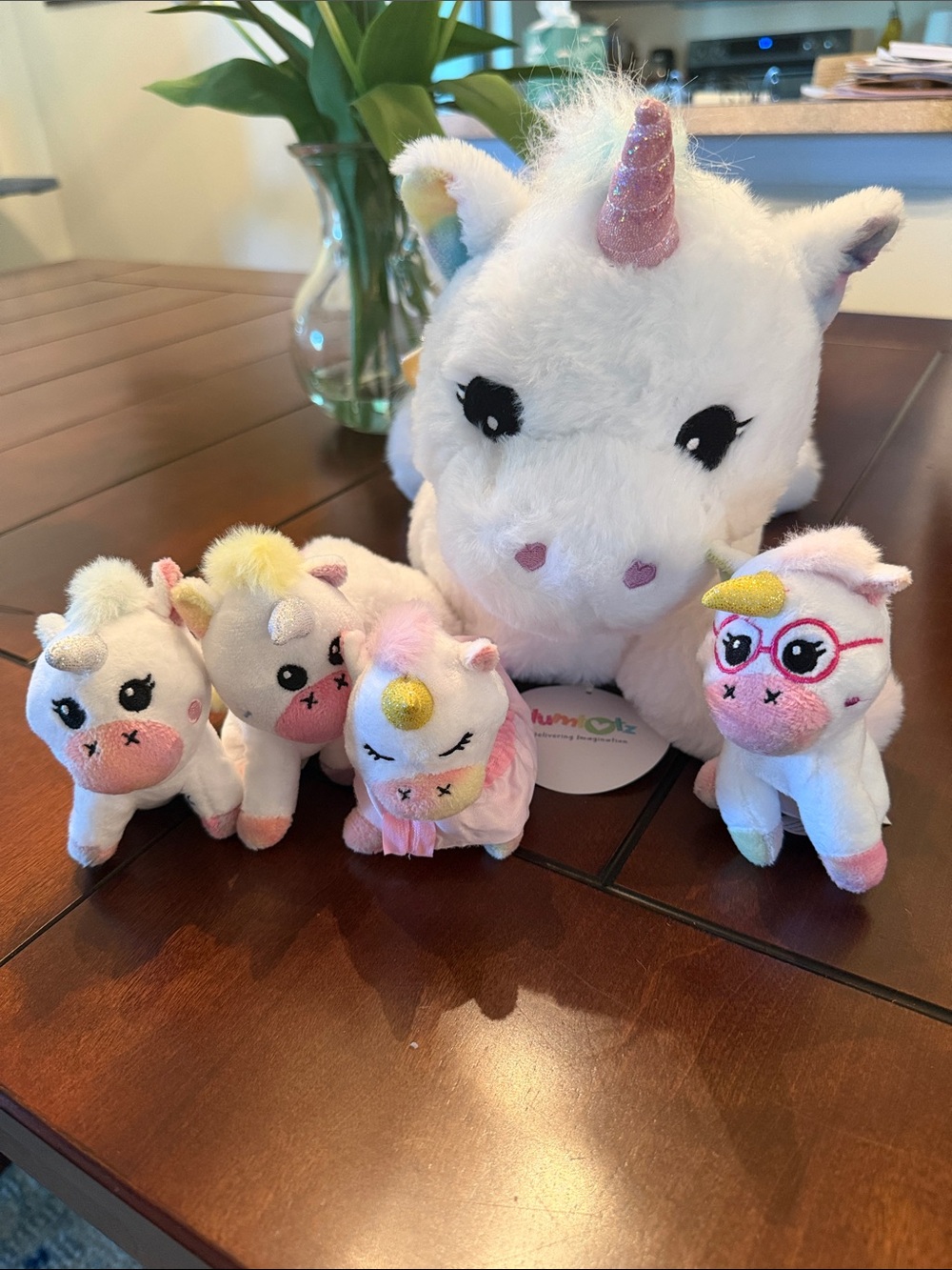 Plush White Unicorn Family Stuffed Animals Set - Soft Multicolor Accents - Picture 2 of 12